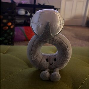 Jellycat Gray Plush Ring Crown Rattle